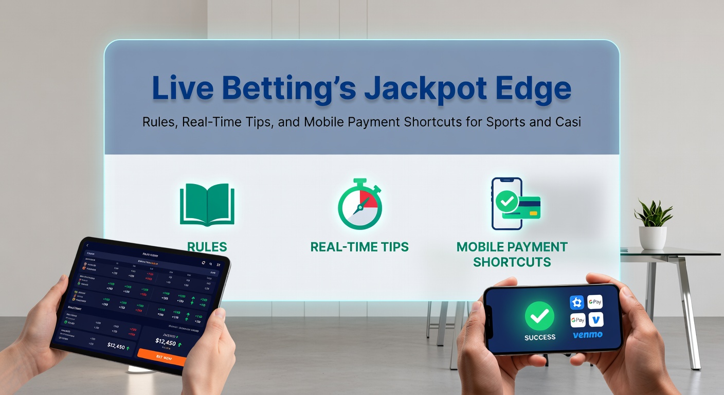 Smartphone mit Live-Casino-Jackpot, das explodiert, neben Sport-Quotes und Zahlungs-Icons